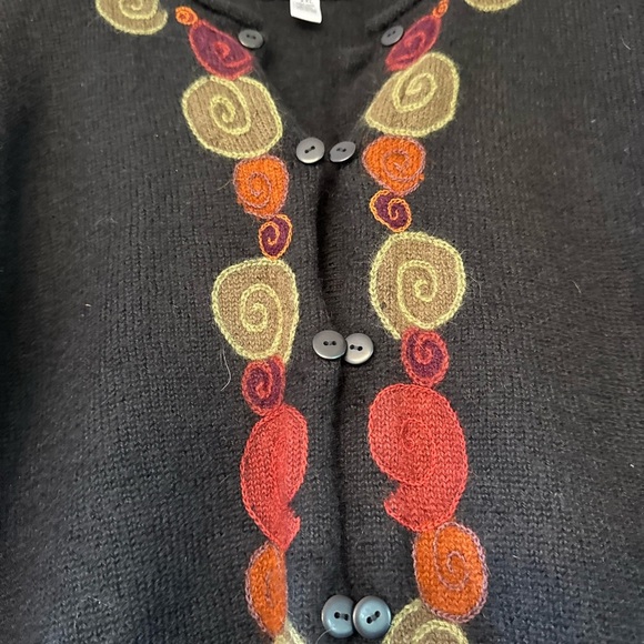 Invisible World Juneau-Alaska Black Alpaca Hand Made Cardigan XXL - Picture 3 of 11